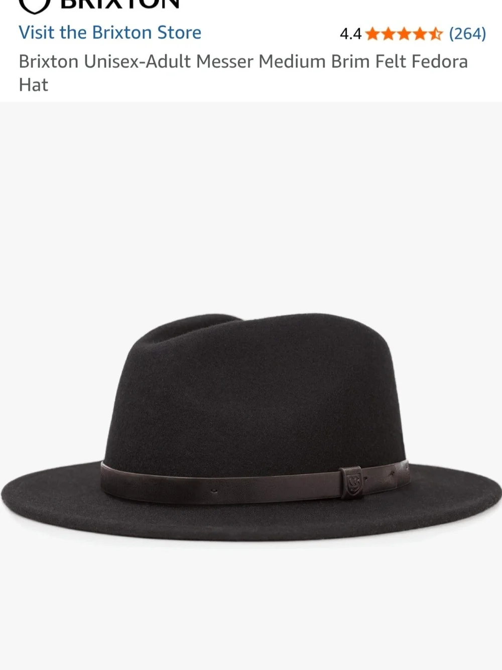 Brixton Messer Felt Fedora in Black with Leather Band